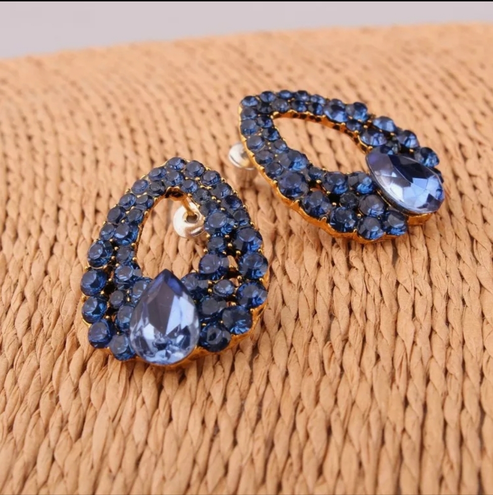 Black Blue Earrings
